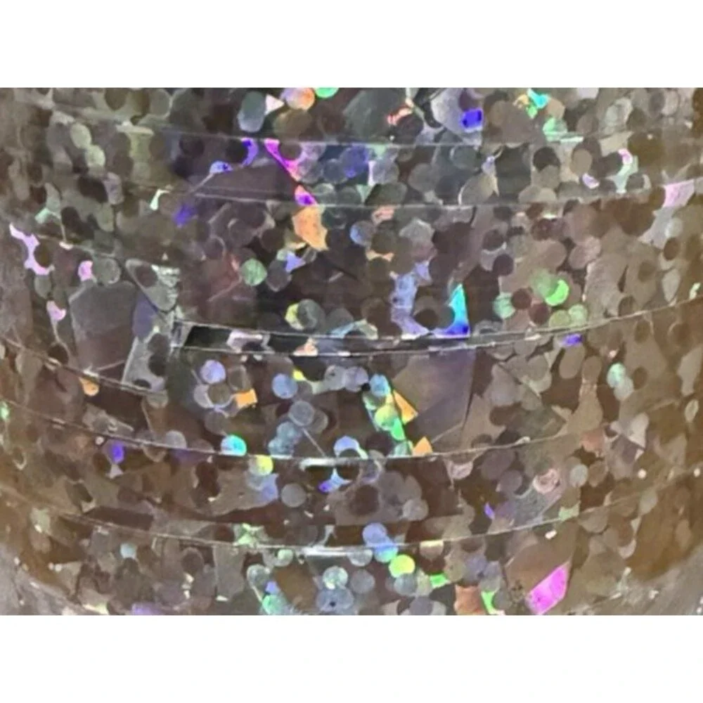 VTG American Greetings Silver Prismatic Ribbon 8 pc Holographic USA Made NOS NWT